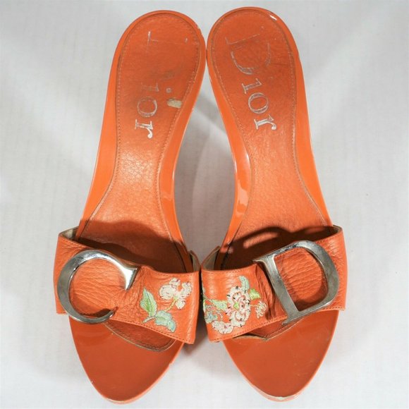 Christian Dior Embroidered Floral Heels M616 - Picture 2 of 11